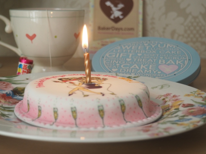 letterbox cake from baker days, candles